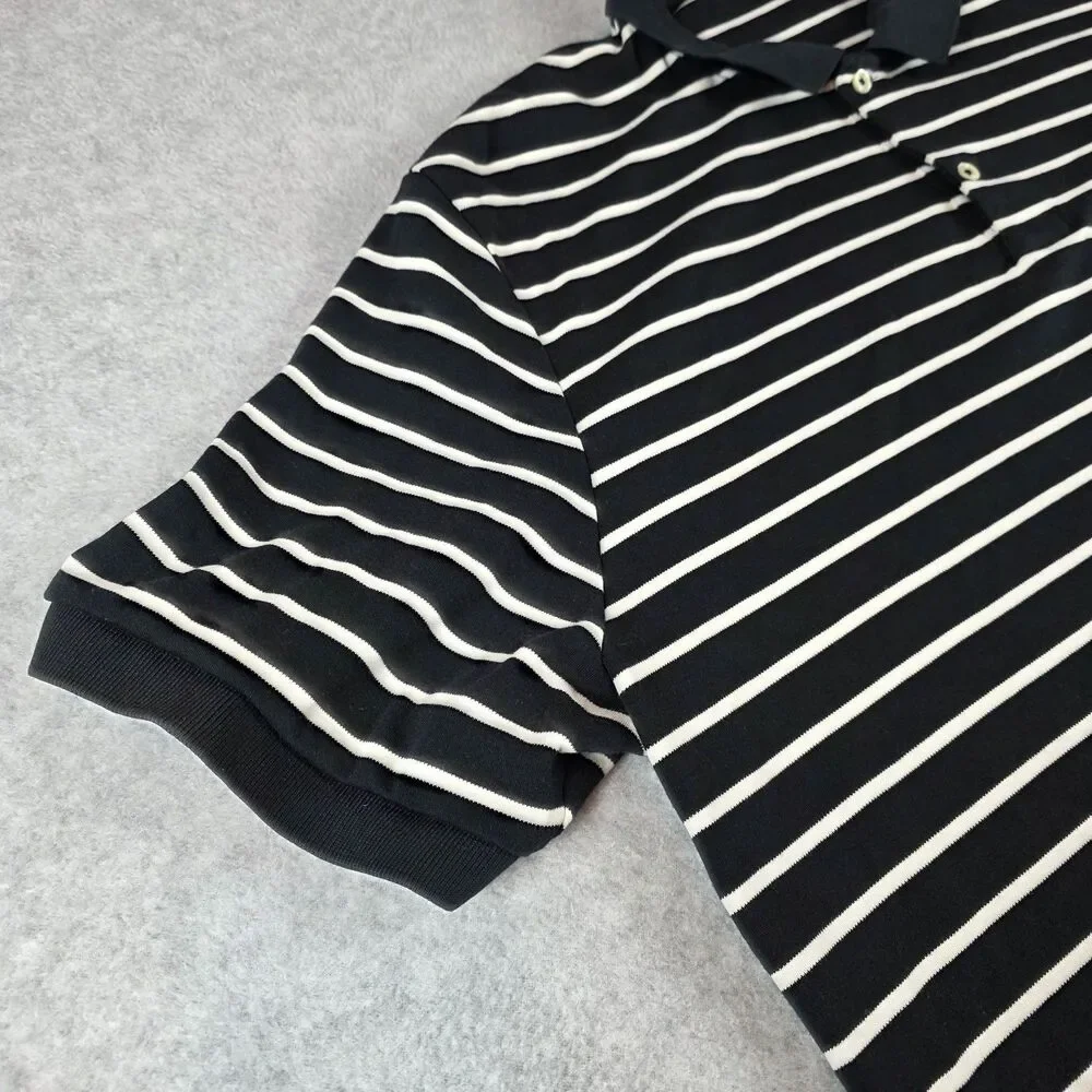 Polo Ralph Lauren Polo Shirt Men’s XL Classic Fit Black White Stripe Red Pony
